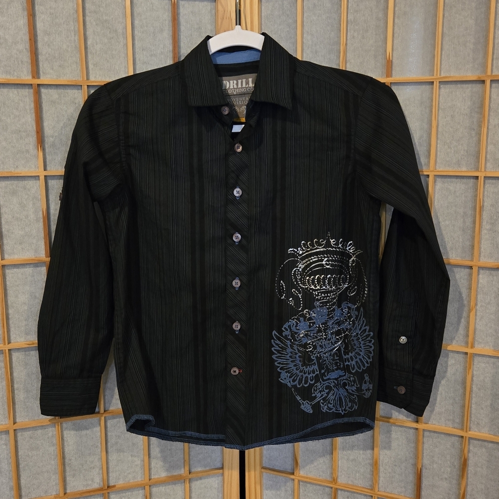 Black and Blue Striped Shirt